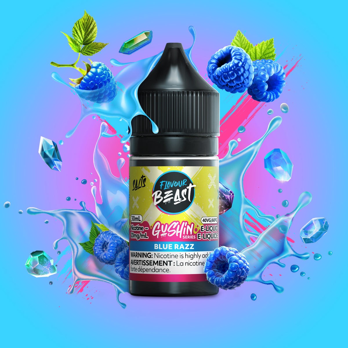 Flavour Beast Salts E-Liquid 20mg - Gushin Blue Razz