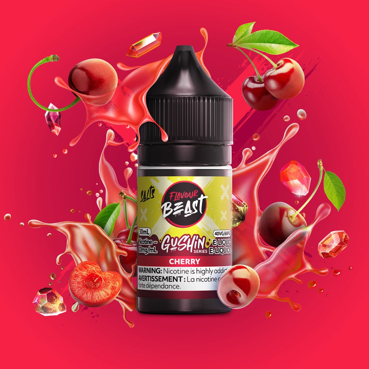 Flavour Beast Salts E-Liquid 20mg - Gushin Cherry
