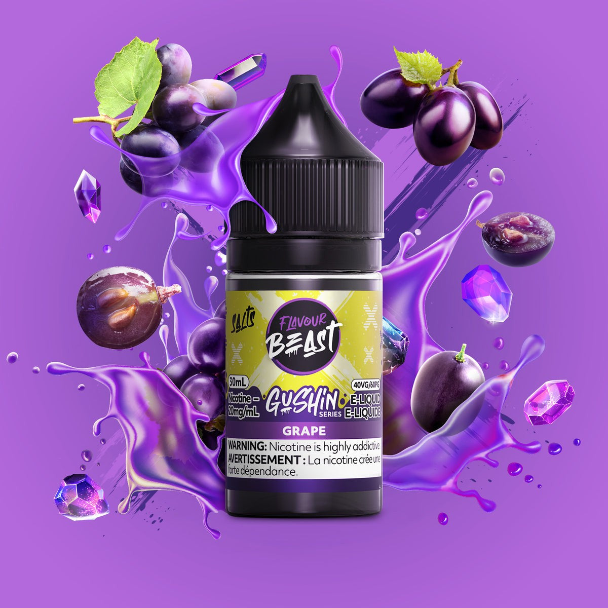 Flavour Beast Salts E-Liquid 20mg - Gushin Grape