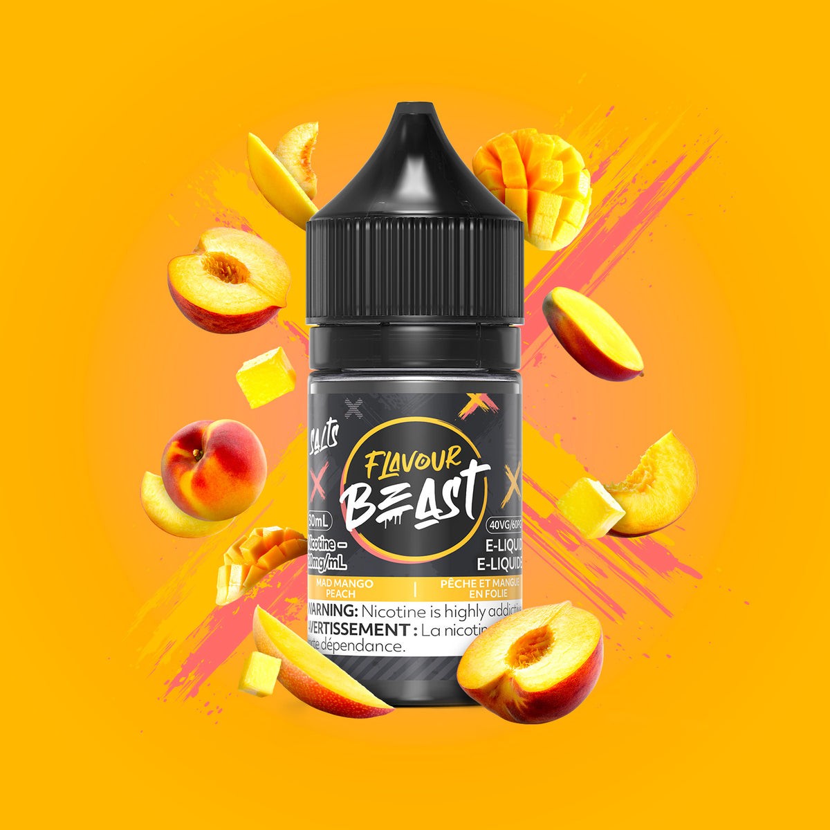 Flavour Beast Salts E-Liquid 20mg - Mad Mango Peach