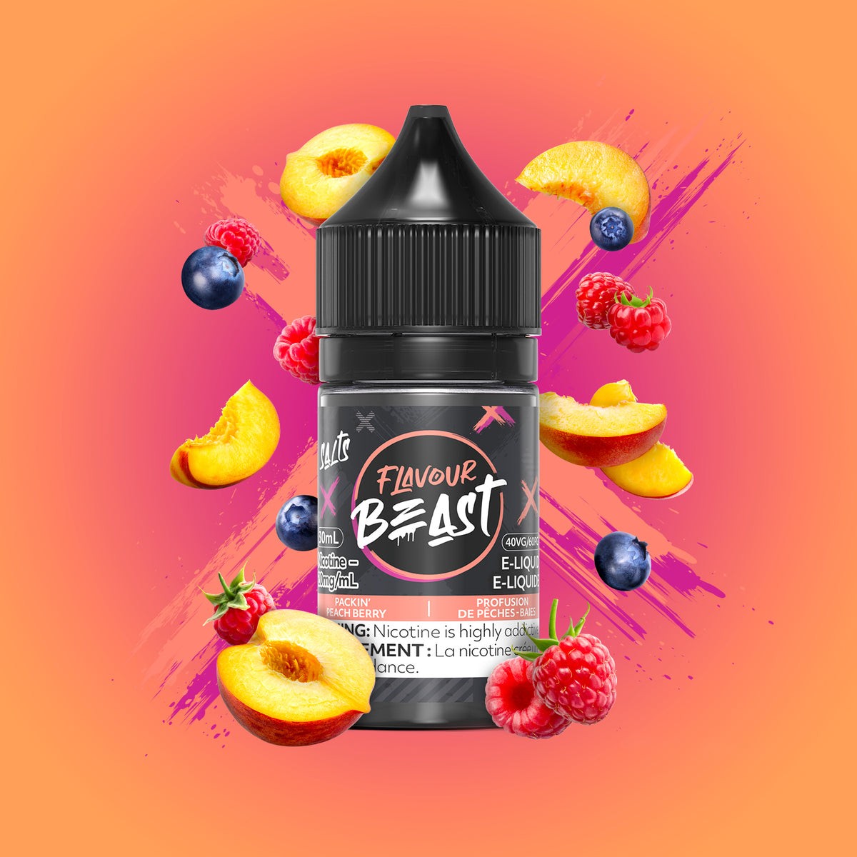 Flavour Beast Salts E-Liquid 20mg - Packin Peach Berry