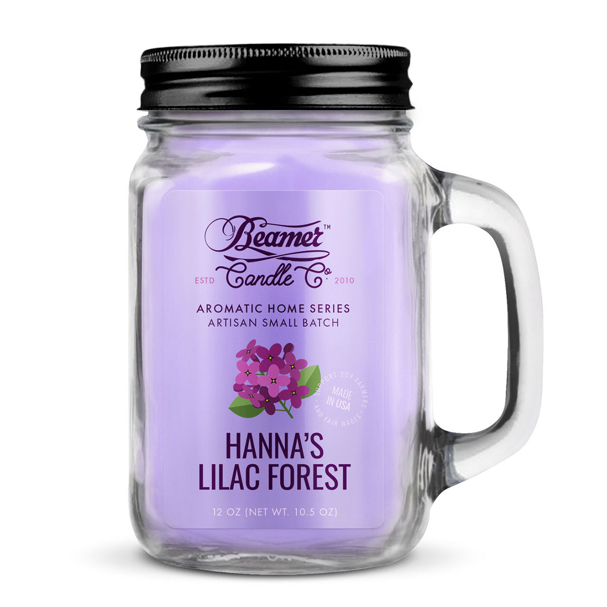 Beamer Premium Smoke Killer Jar Candle - Hanna's Lilac Forest
