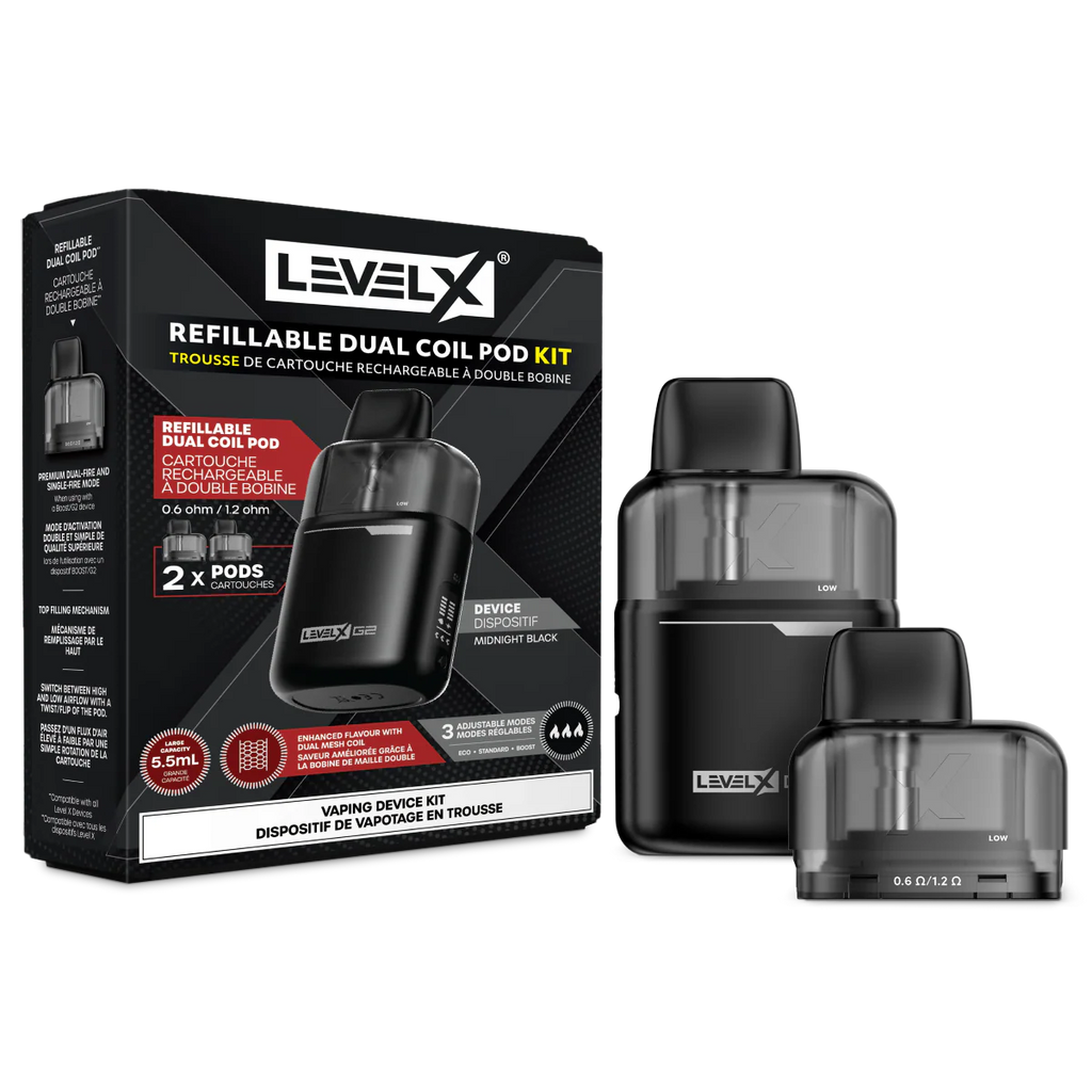Level X Refillable Dual Coil Pod Kit (Device + 2 Pods)