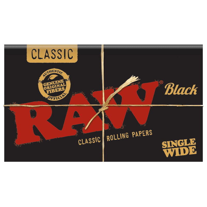 Raw Classic Black Single Wide- 100 per pack