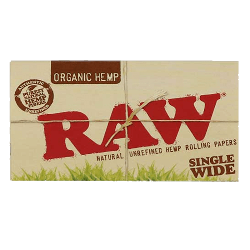 RAW Organic Hemp Single Wide Rolling Papers- 100 leaves