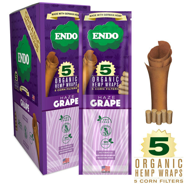 Endo 5 Organic Hemp Wraps + 5 Corn Filters