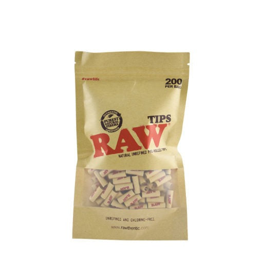 RAW Pre-Rolled Unbleached Tips - 200 Pack